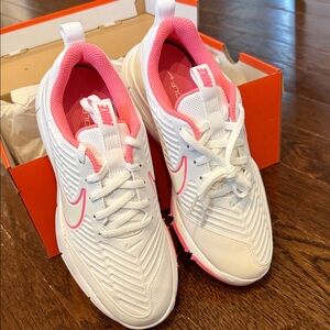 Nike White and Pink Athletic Shoes